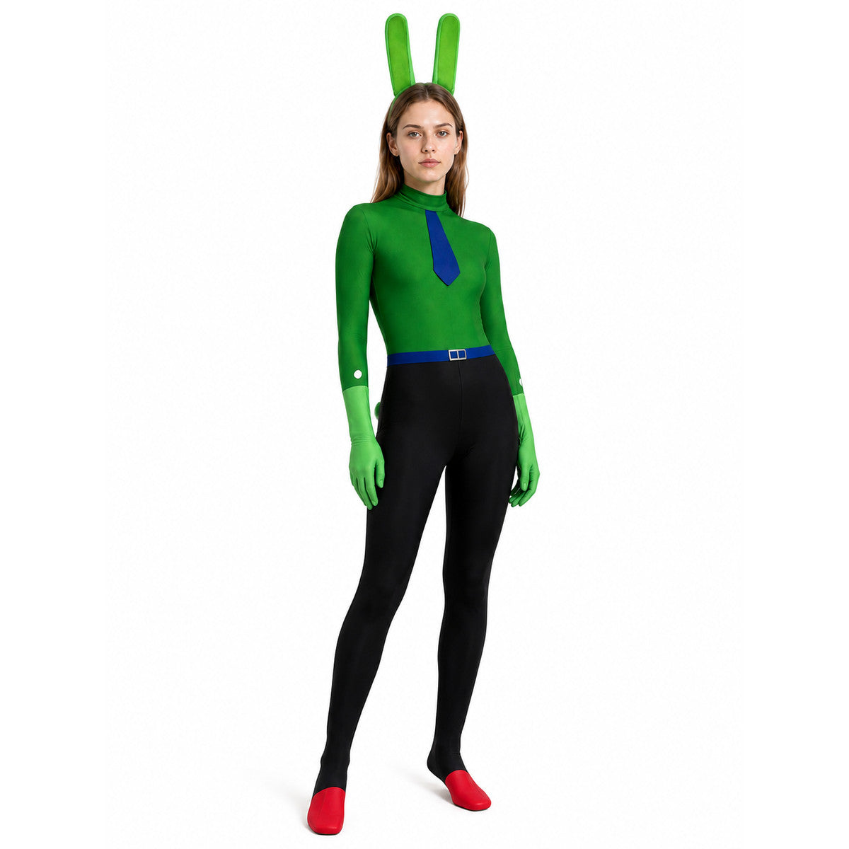 Green Bunny Jumpsuit with Ears and Tie product detail