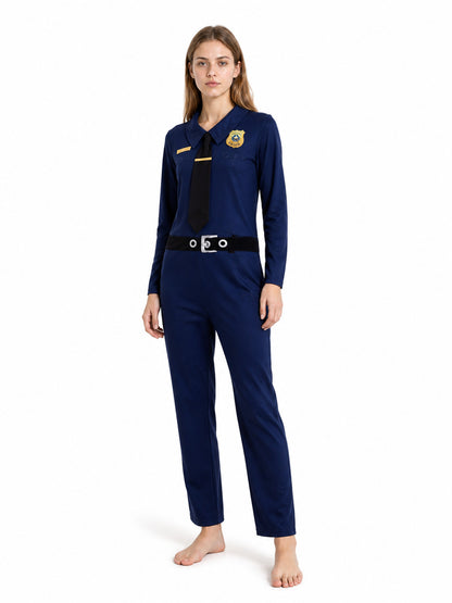Leopard Police Officer Jumpsuit Costume for Cosplay Costumes detail
