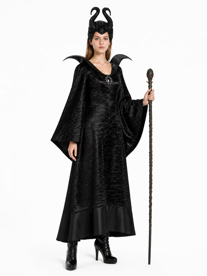 Halloween Costume with Horns and Long Dress