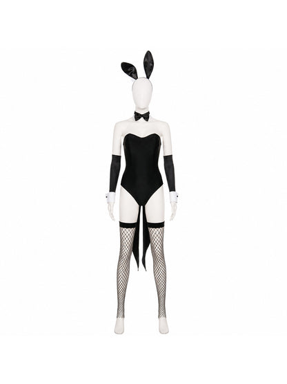 Bunny bodysuit costume with ears for role-play looks