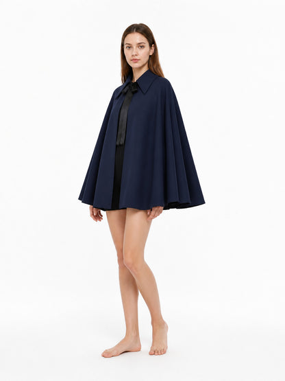 High-Collar Cape, Dark Blue Costume Capes detail
