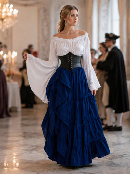 Medieval Maxi Dress with Tiered Skirt lifestyle view