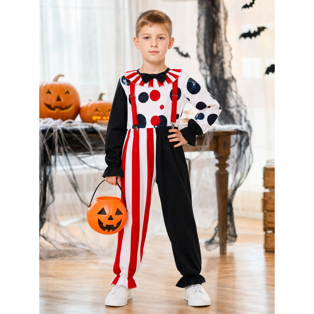 Clown cosplay costume with pants and hat lifestyle view