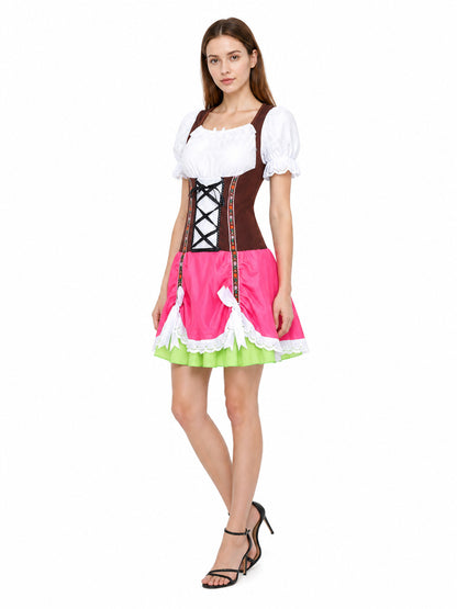 Cosplay Dress with Lace and Tiered Skirt