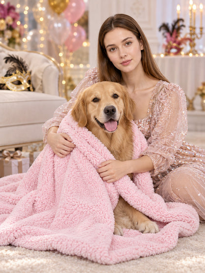 Fluffy Reversible Pet Blanket lifestyle view