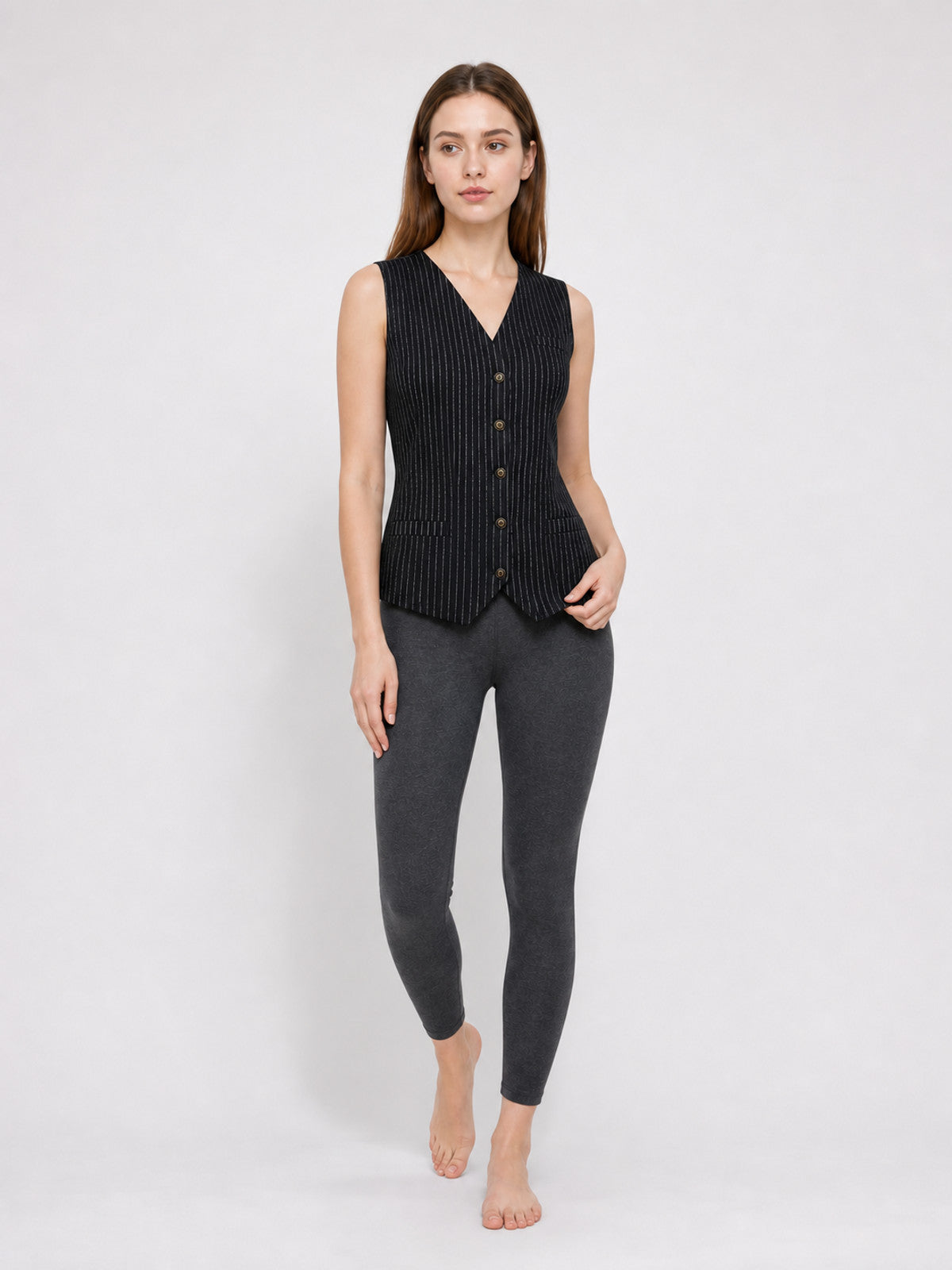 Pinstripe V-Neck Vest product detail