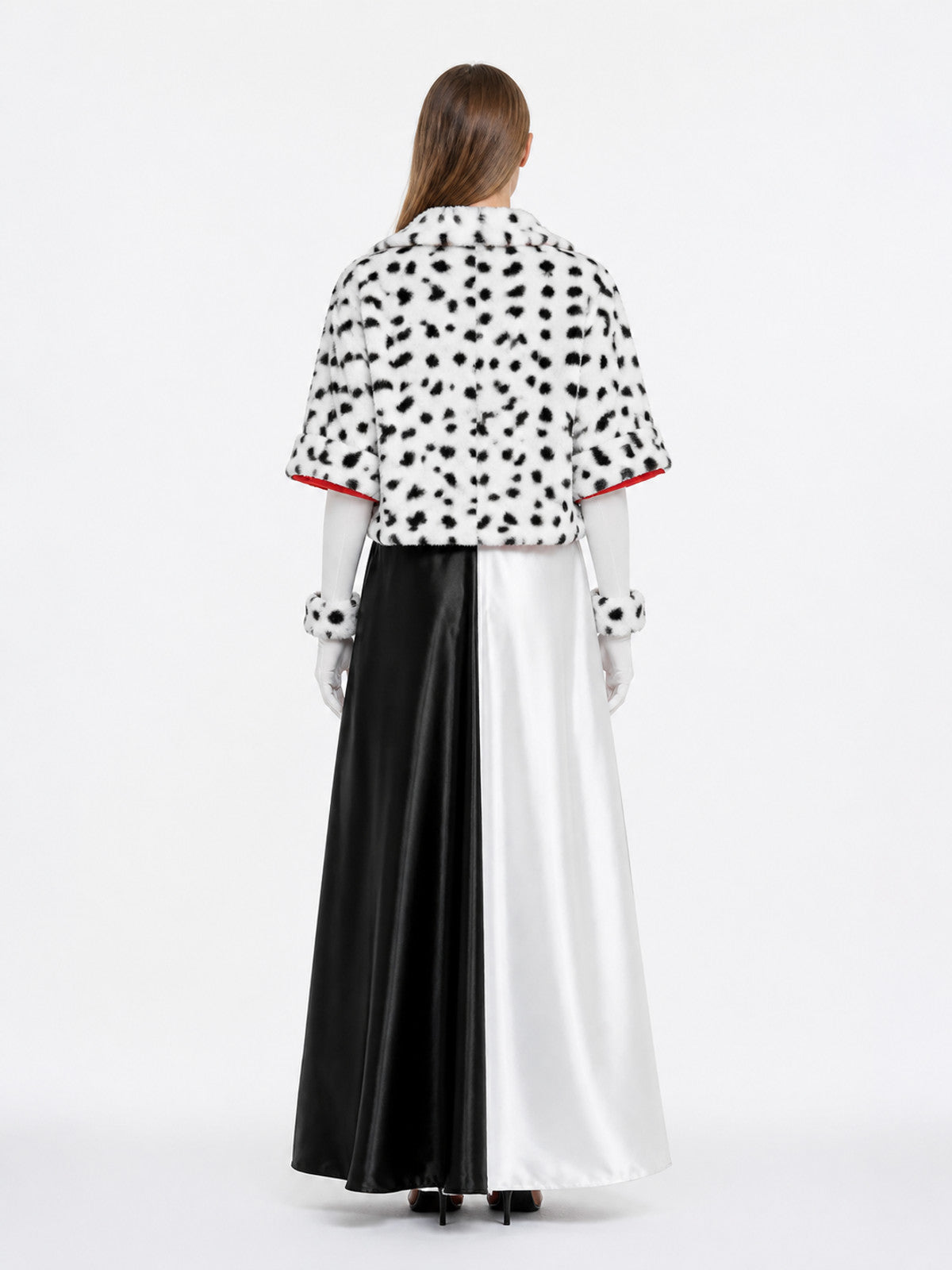 Cruella Halloween Costume with Spots back view