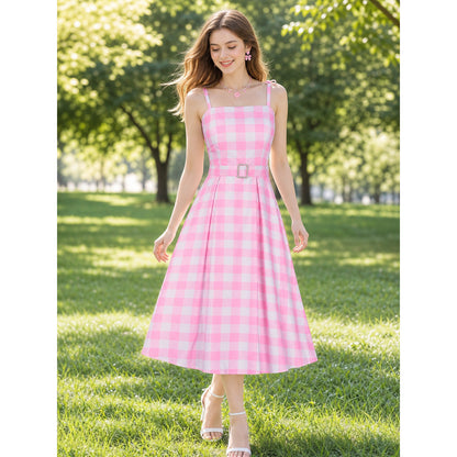 Barbie-Style Plaid Costume Dress lifestyle view
