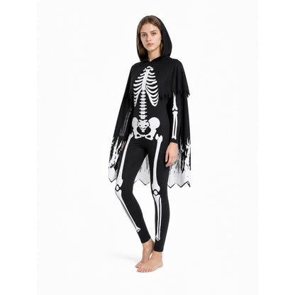 Glowing Skeleton Costume with Hood for Halloween Costumes detail