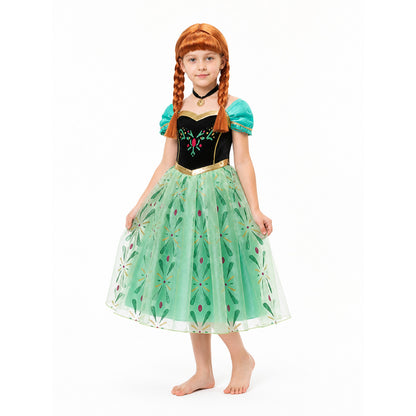 Princess Anna Costume with Wig and Necklace Costume Wigs detail