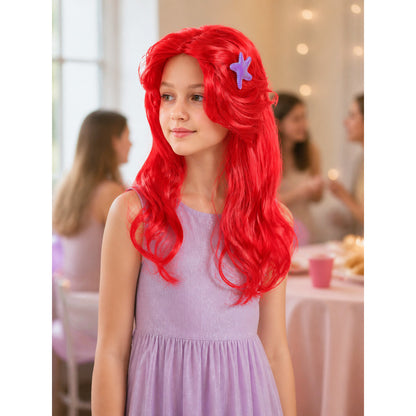 Red Carnival Wig for Halloween lifestyle view