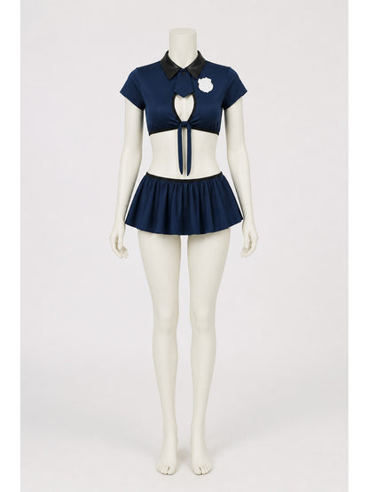 Police Costume with Short Top and Skirt