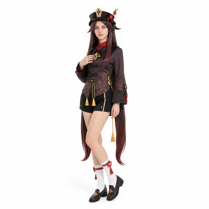 Hu Tao Cosplay Costume with Wig and Accessories Costume Wigs detail