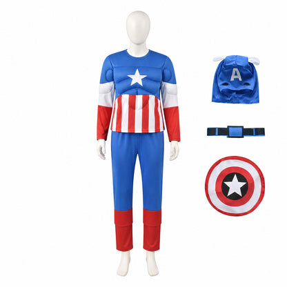 Captain America Costume with Muscles and Shield Costumes detail