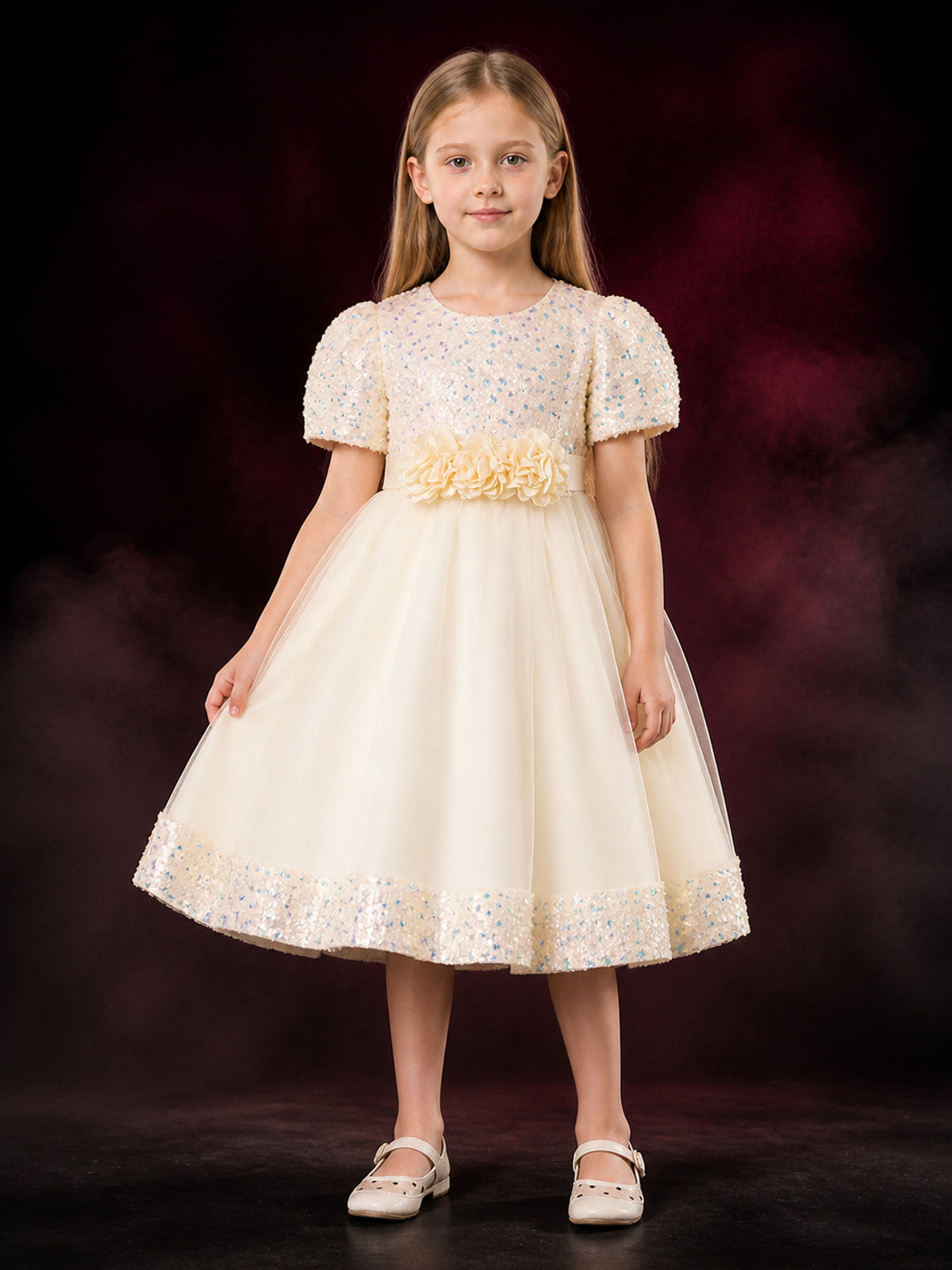 Baby Girls' Princess Party Dress with Sequin Bodice and Tulle Skirt main product view