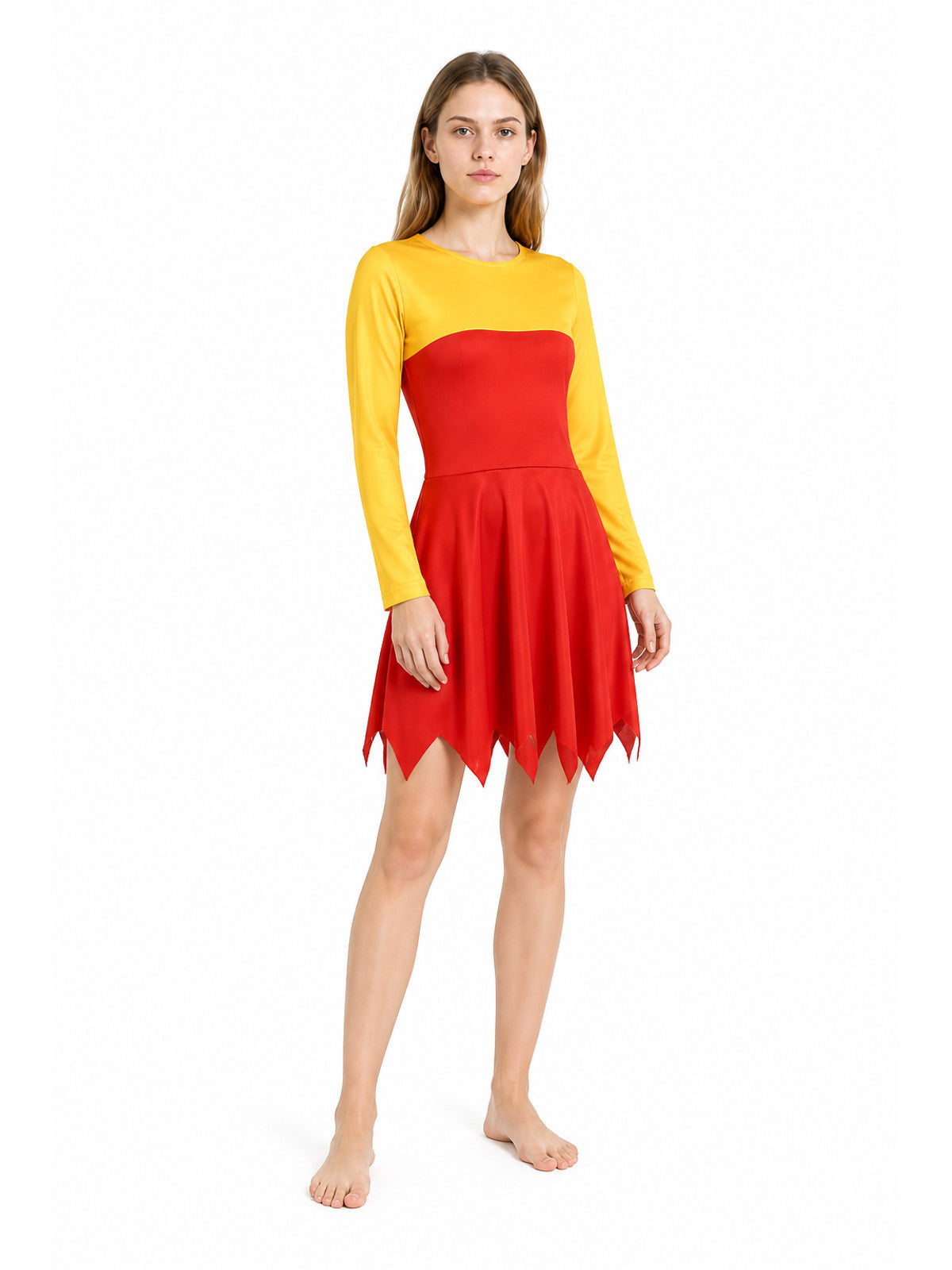 The Simpsons Cosplay Costume, Red and Yellow Dress Costume Dresses detail