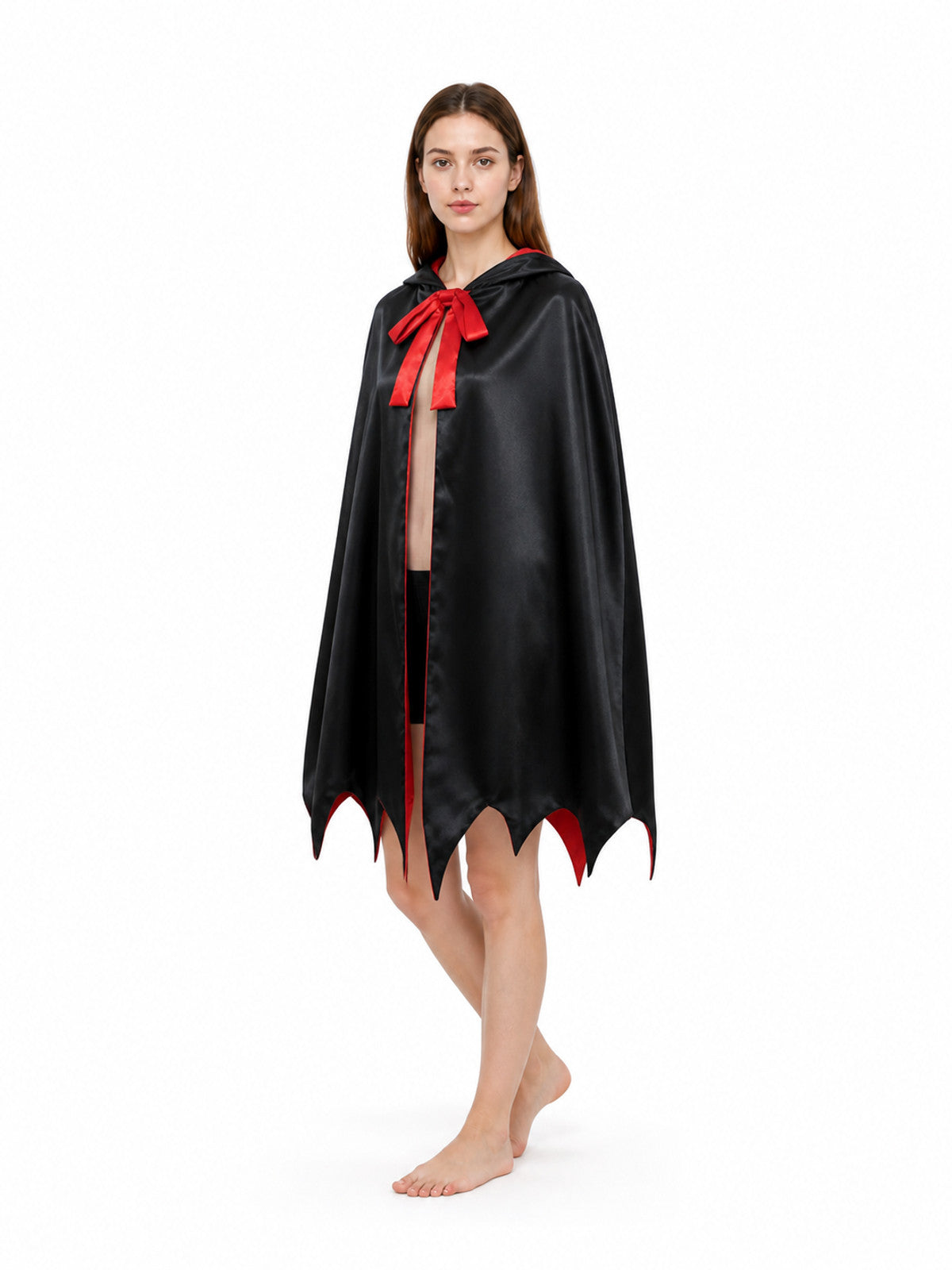 Hooded Vampire Cape, Red and Black