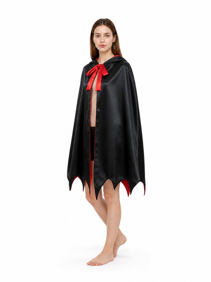 Hooded Vampire Cape, Red and Black