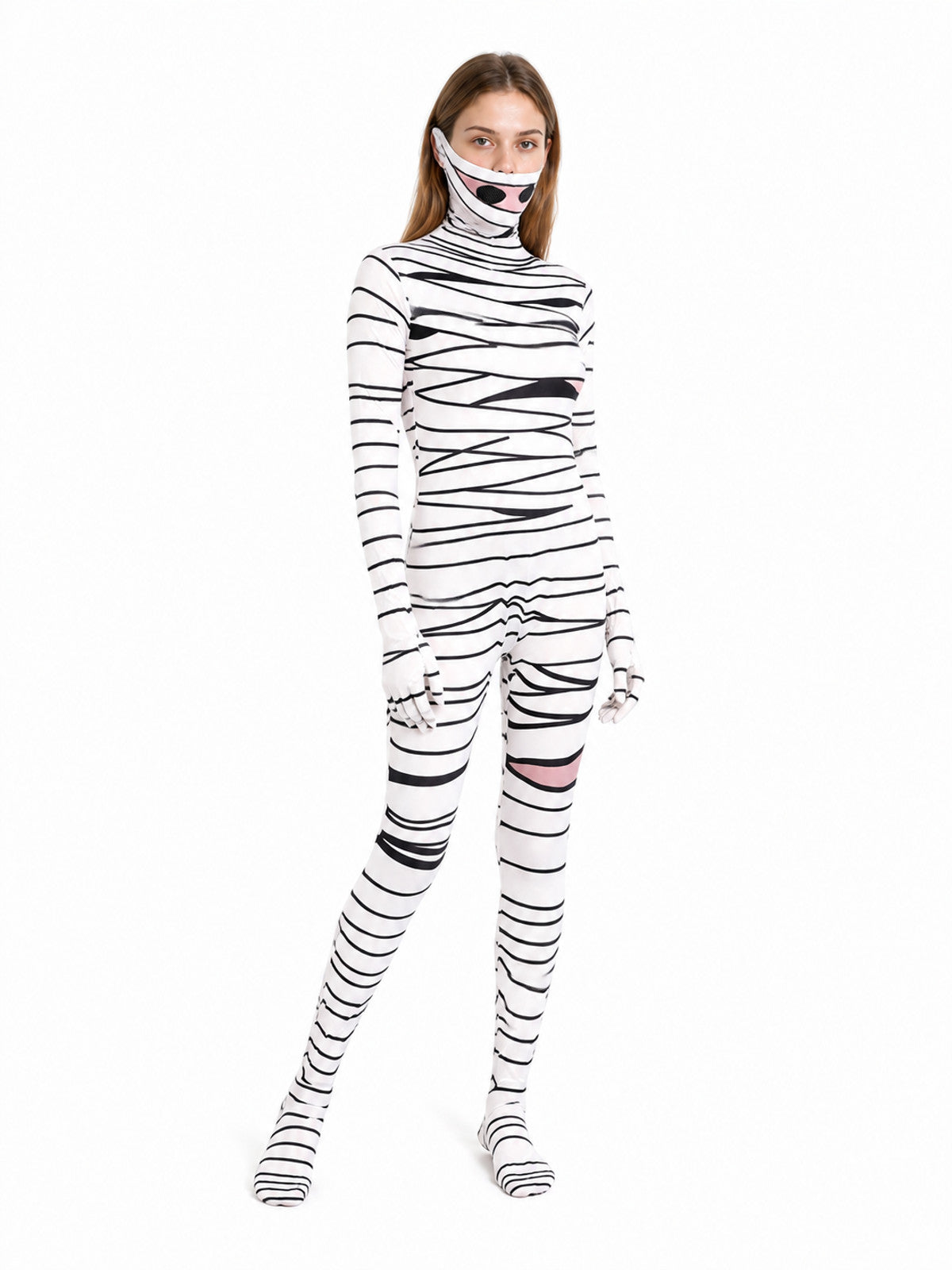 Hooded Mummy Jumpsuit with Long Sleeves
