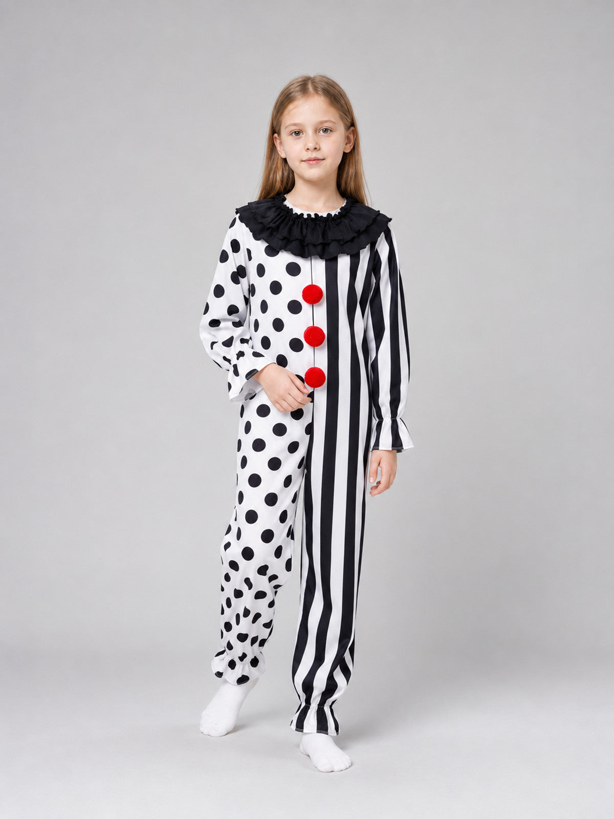 Clown Costume with Mask and Top Hat Costume Masks detail