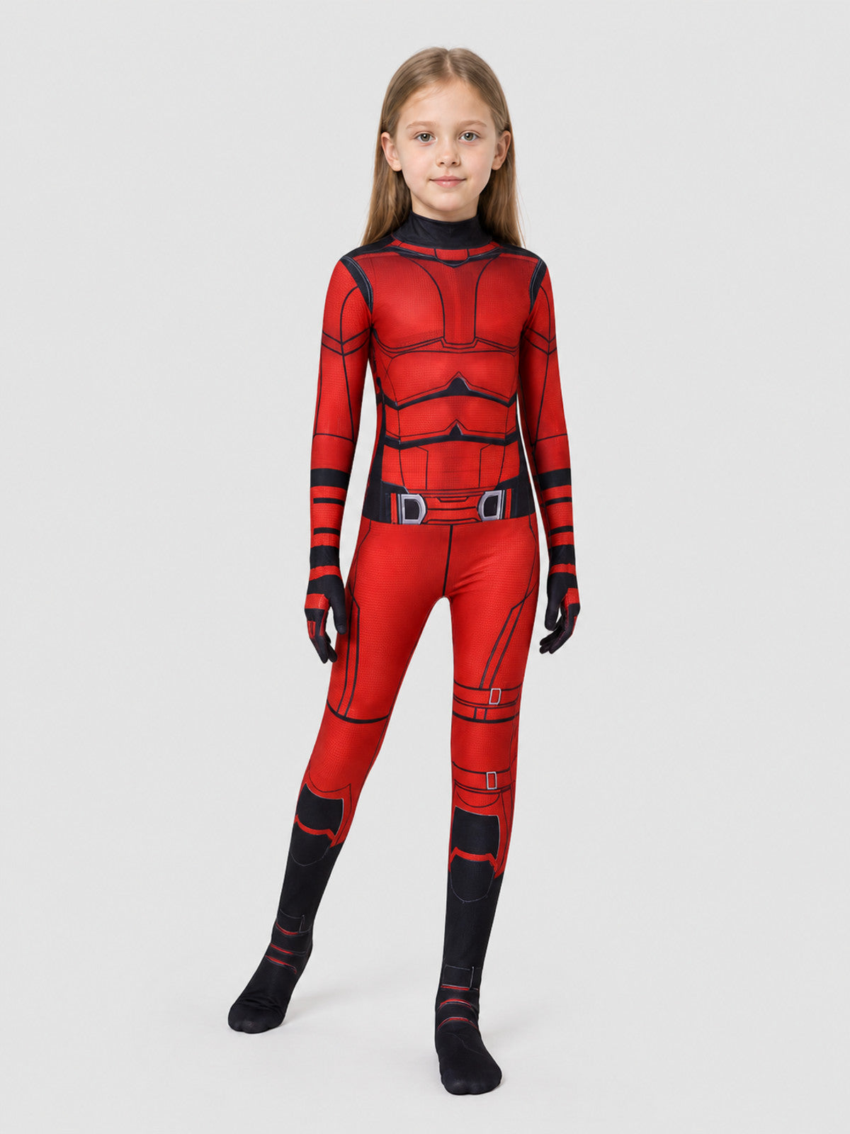 Daredevil Cosplay Jumpsuit, Red and Black, for Halloween Costumes detail