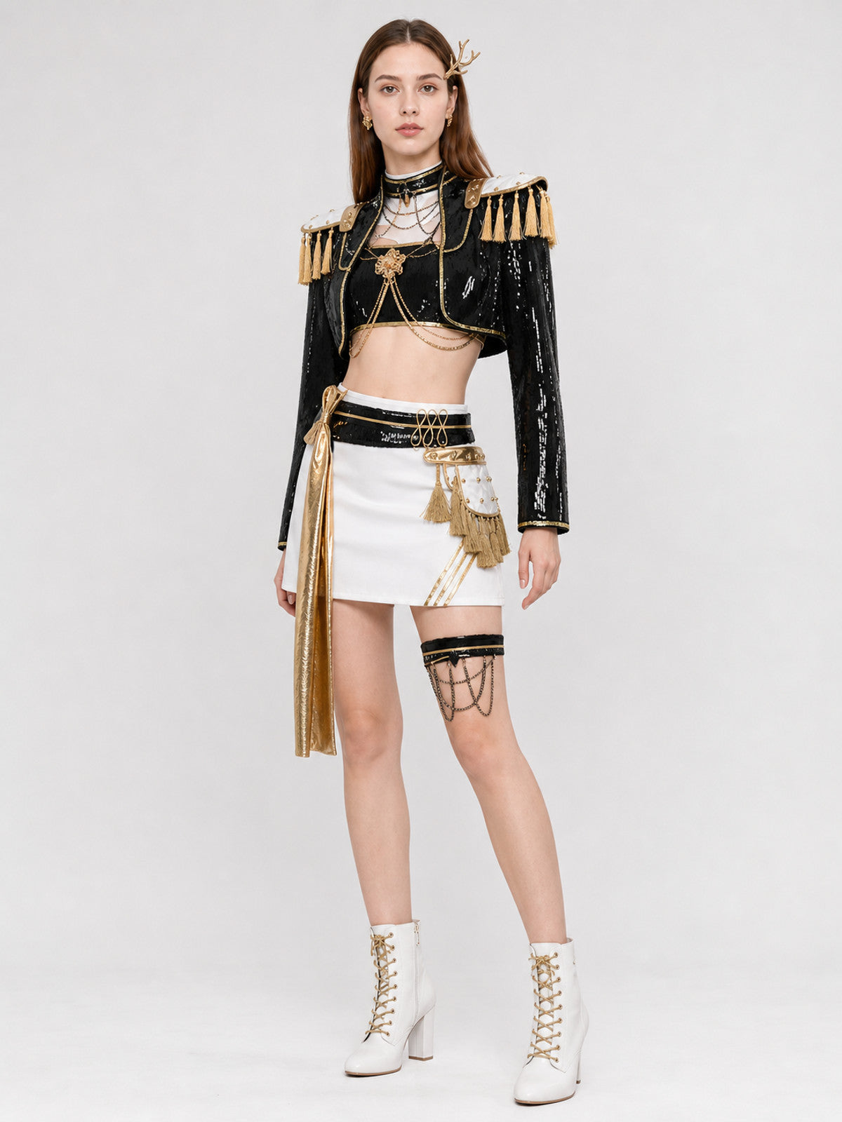 Mira Stage Costume, Black-and-Gold Set