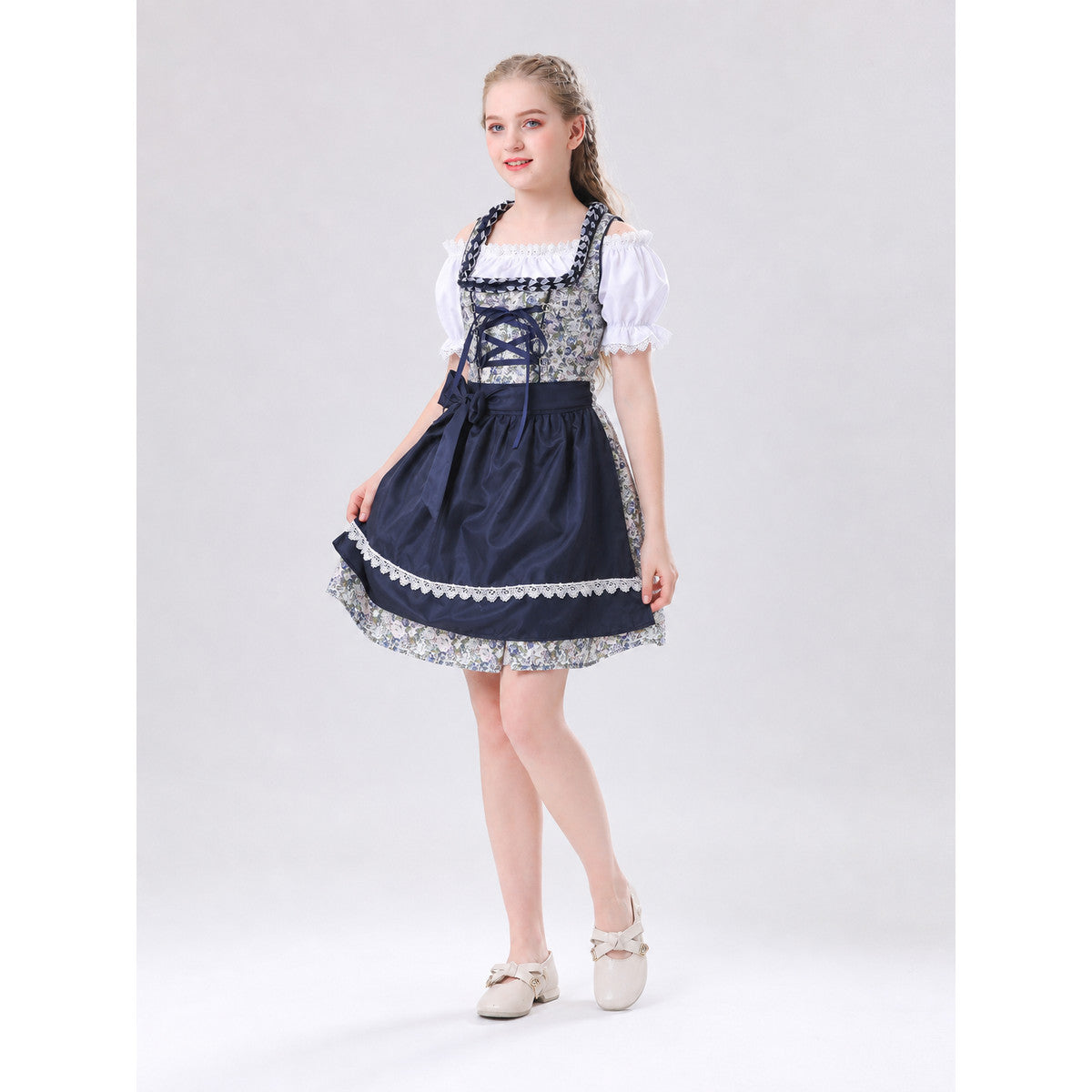 Folk Dress in Bavarian Style with Apron