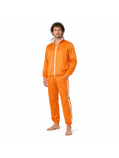 Orange Sports Carnival Costume with White Stripes Costumes detail