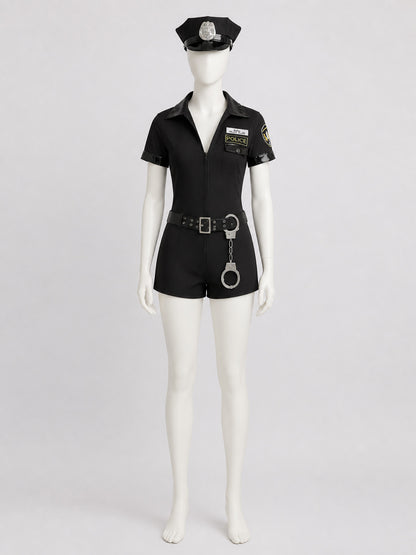 Halloween Police Jumpsuit with Shorts Costumes detail