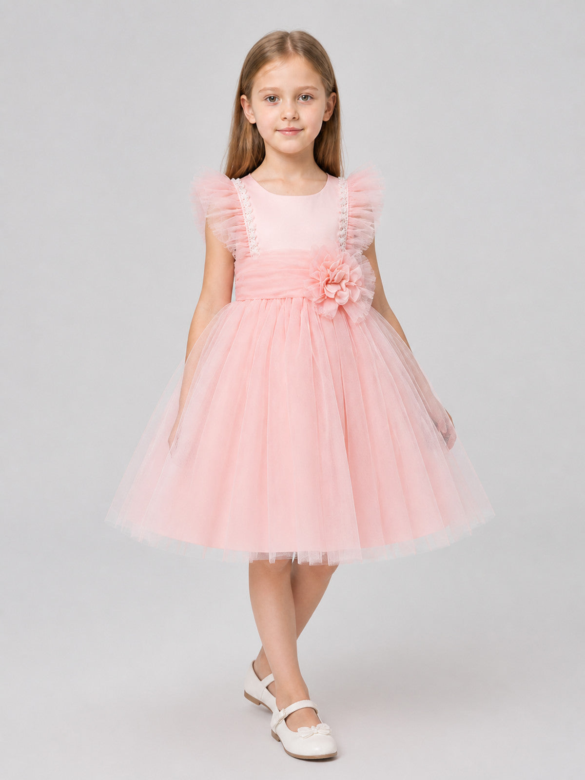 Tutu Dress with a Tulle Skirt, Sequins, and a Flower Costume Dresses detail