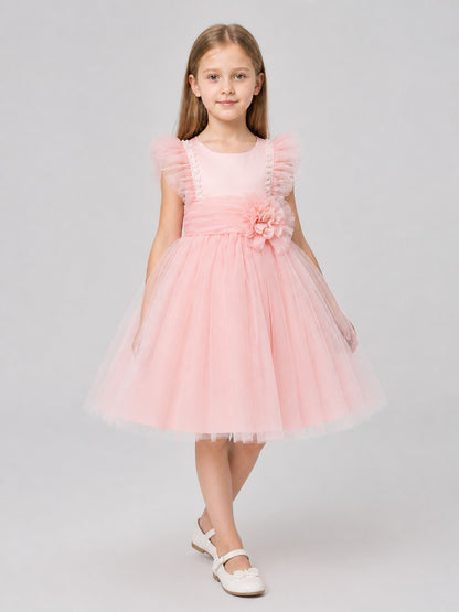 Tutu Dress with a Tulle Skirt, Sequins, and a Flower Costume Dresses detail