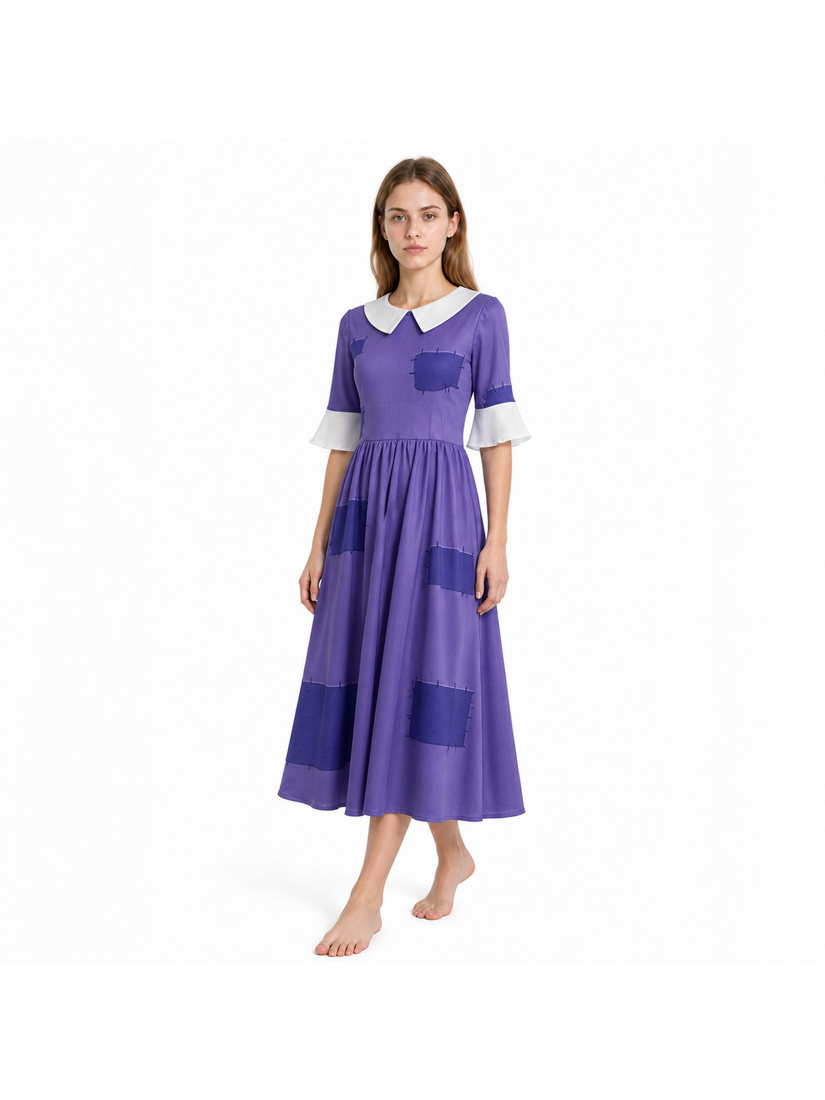 Pomni Cosplay Dress with Peter Pan Collar