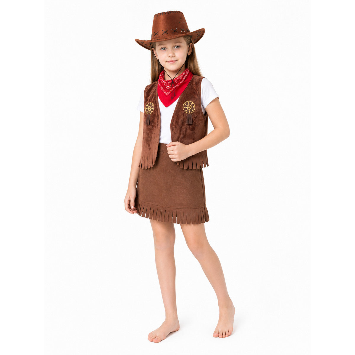 Cowboy Costume with Vest and Hat for Halloween Costume Headwear detail