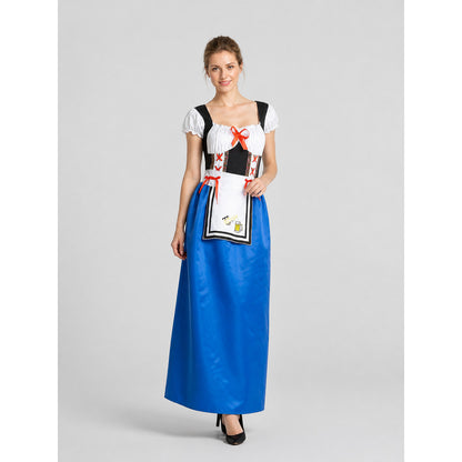 Bavarian Dress Costume with Apron and Beer Glass Print Costume Dresses detail