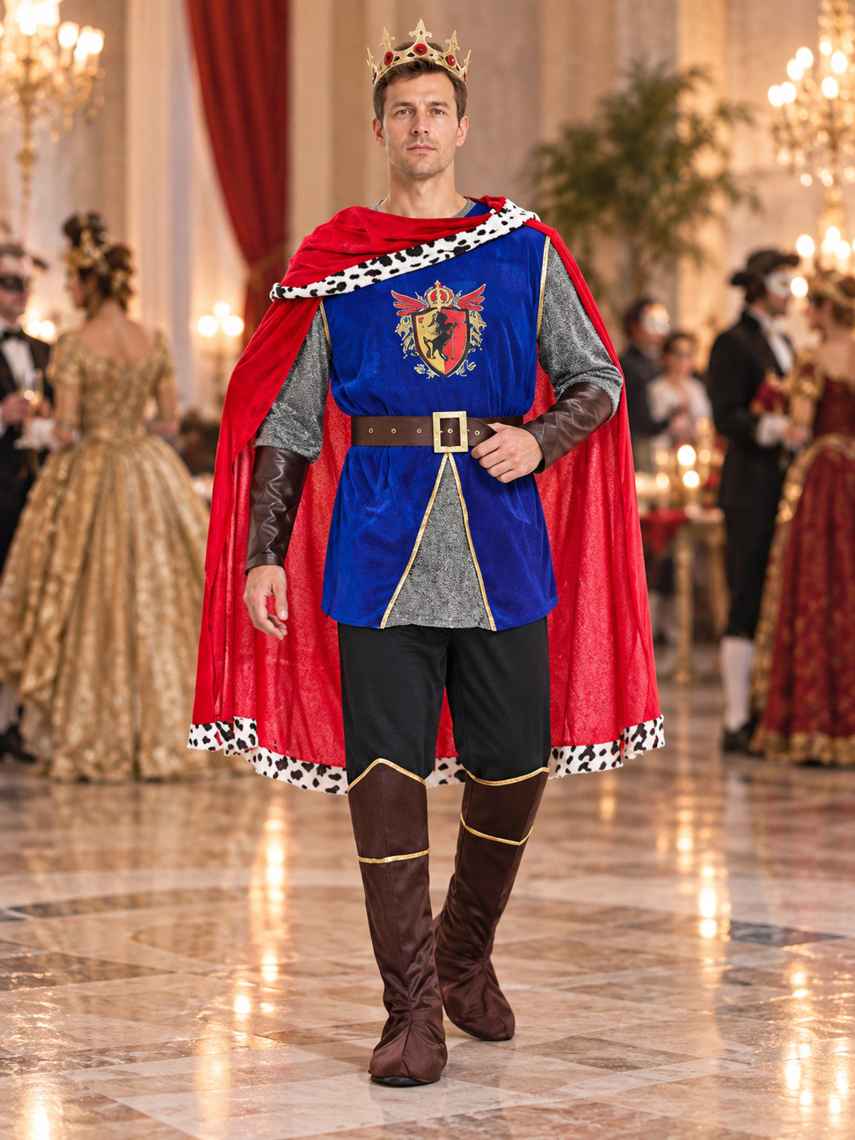 Adult Carnival Costume: Crown, Cape, Tunic