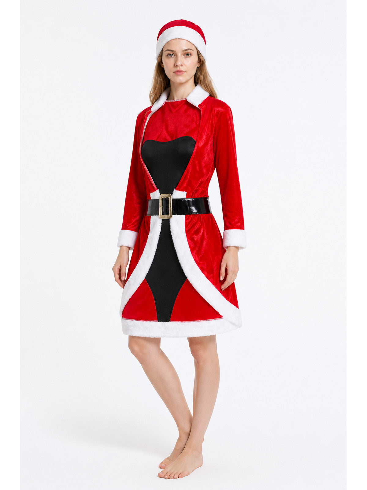 Santa Claus costume with a red-and-white dress and hat Costume Dresses detail