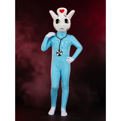 Kids Deer Doctor Costume Jumpsuit, Light Blue Animal Hospital Halloween Outfit main product view