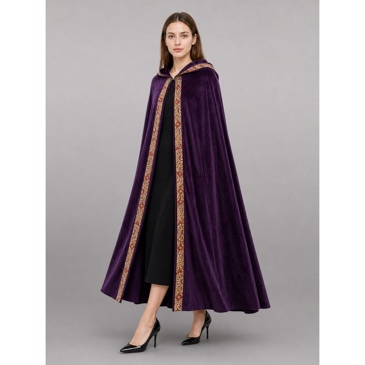 Purple Hooded Costume Cape lifestyle