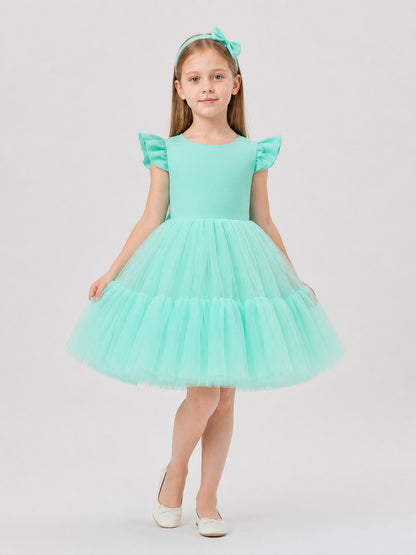 Mint Green Princess Dress for Girls with Headband