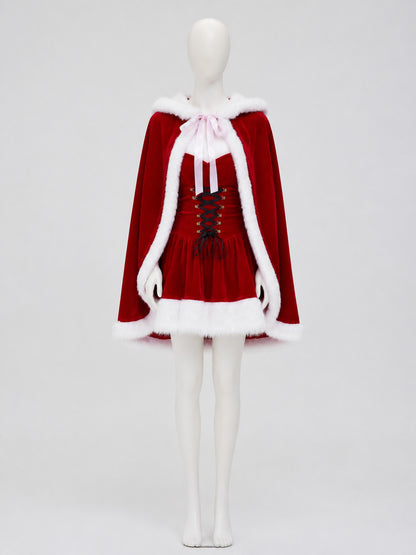 Christmas Character Costume: Red Cape and Dress