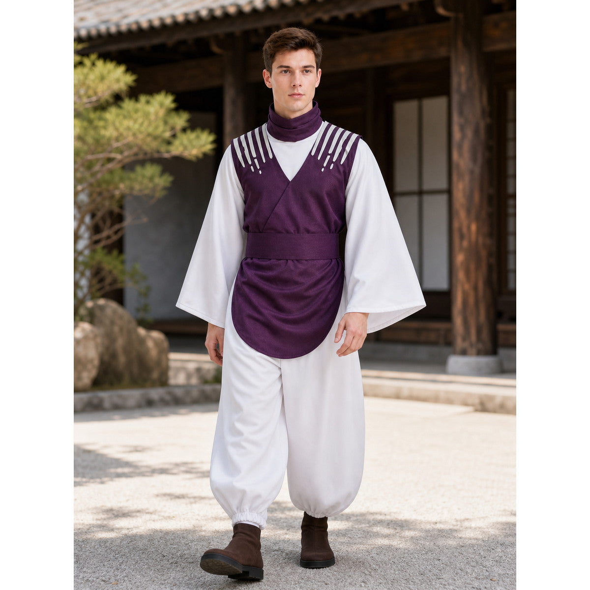 Jujutsu Kaisen Choso Cosplay Costume, Purple Vest and Pants lifestyle view