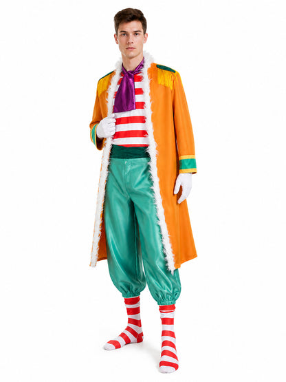 One Piece Buggy Cosplay Costume, 7-Piece Set