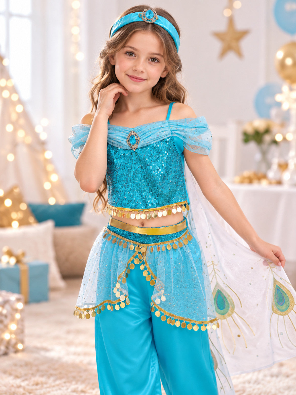 Kids' Eastern Princess Costume Turquoise
