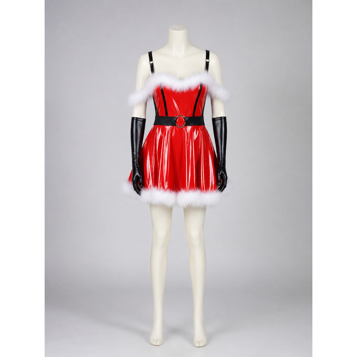 Red Christmas Costume with White Trim