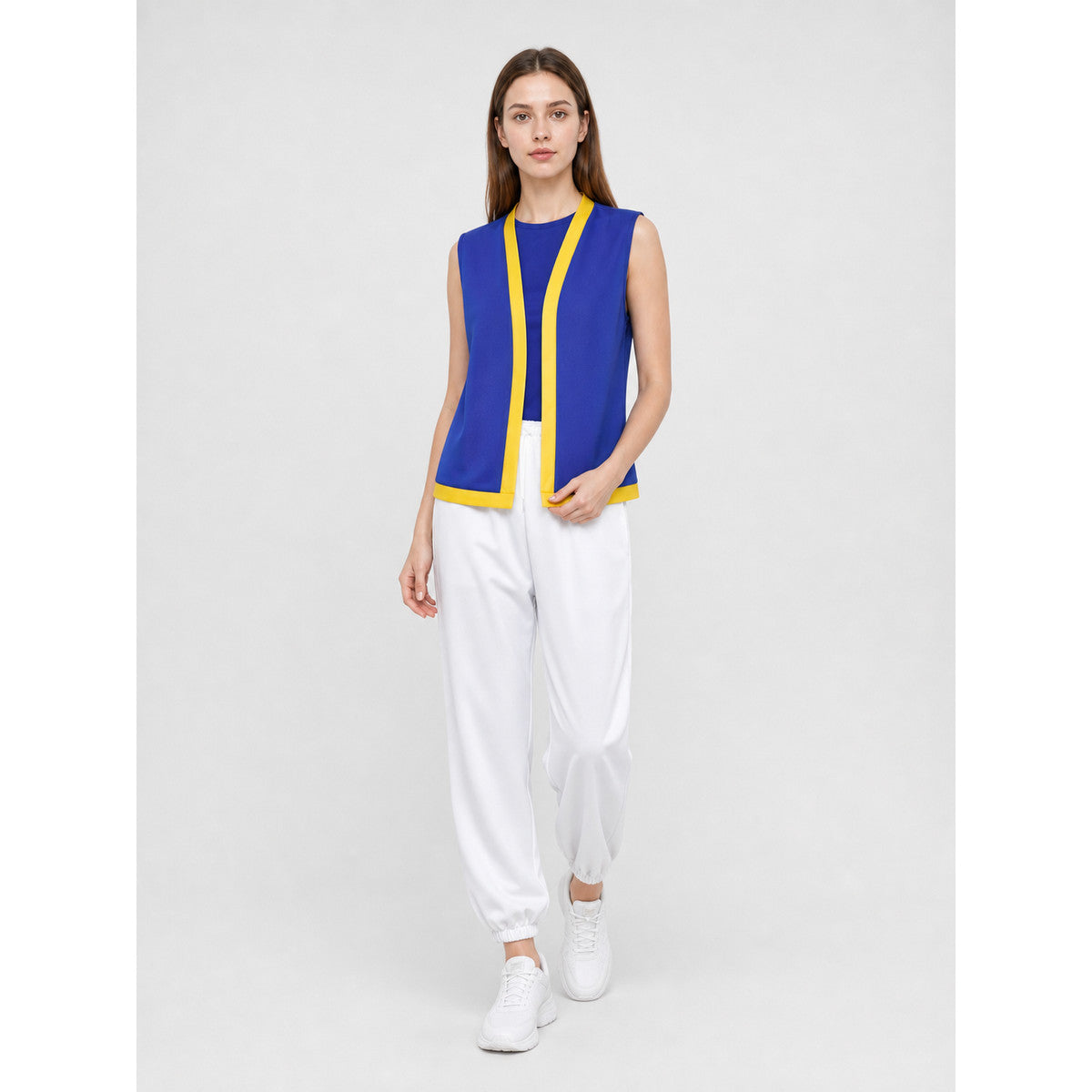 Cosplay costume with vest, pants, and mushroom hat