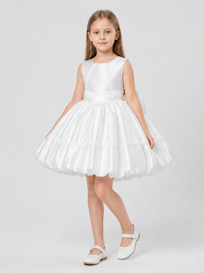 Fluffy White Princess Dress with Lace Costume Dresses detail