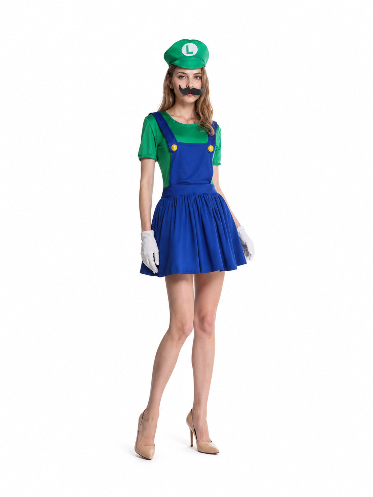 Mario Costume with Hat and Mustache Costume Headwear detail