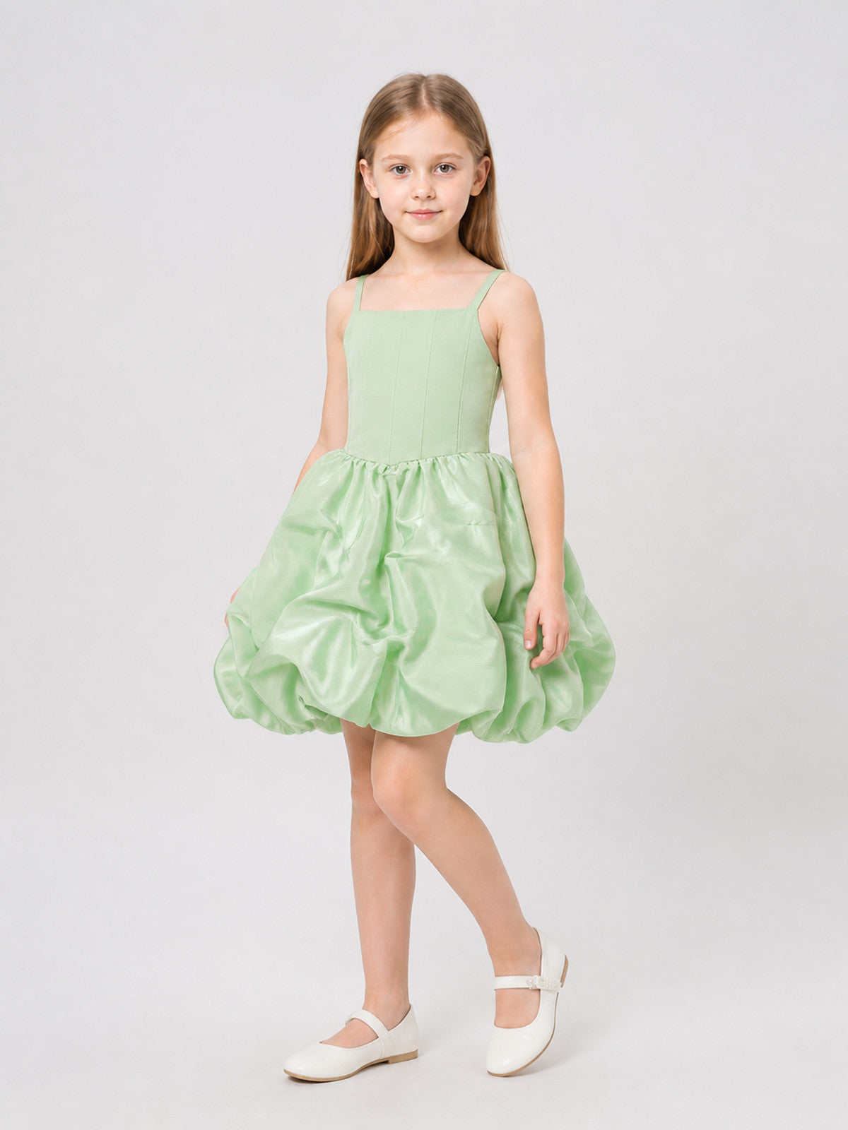 Satin Dress with Spaghetti Straps and a Full Skirt Costume Dresses detail