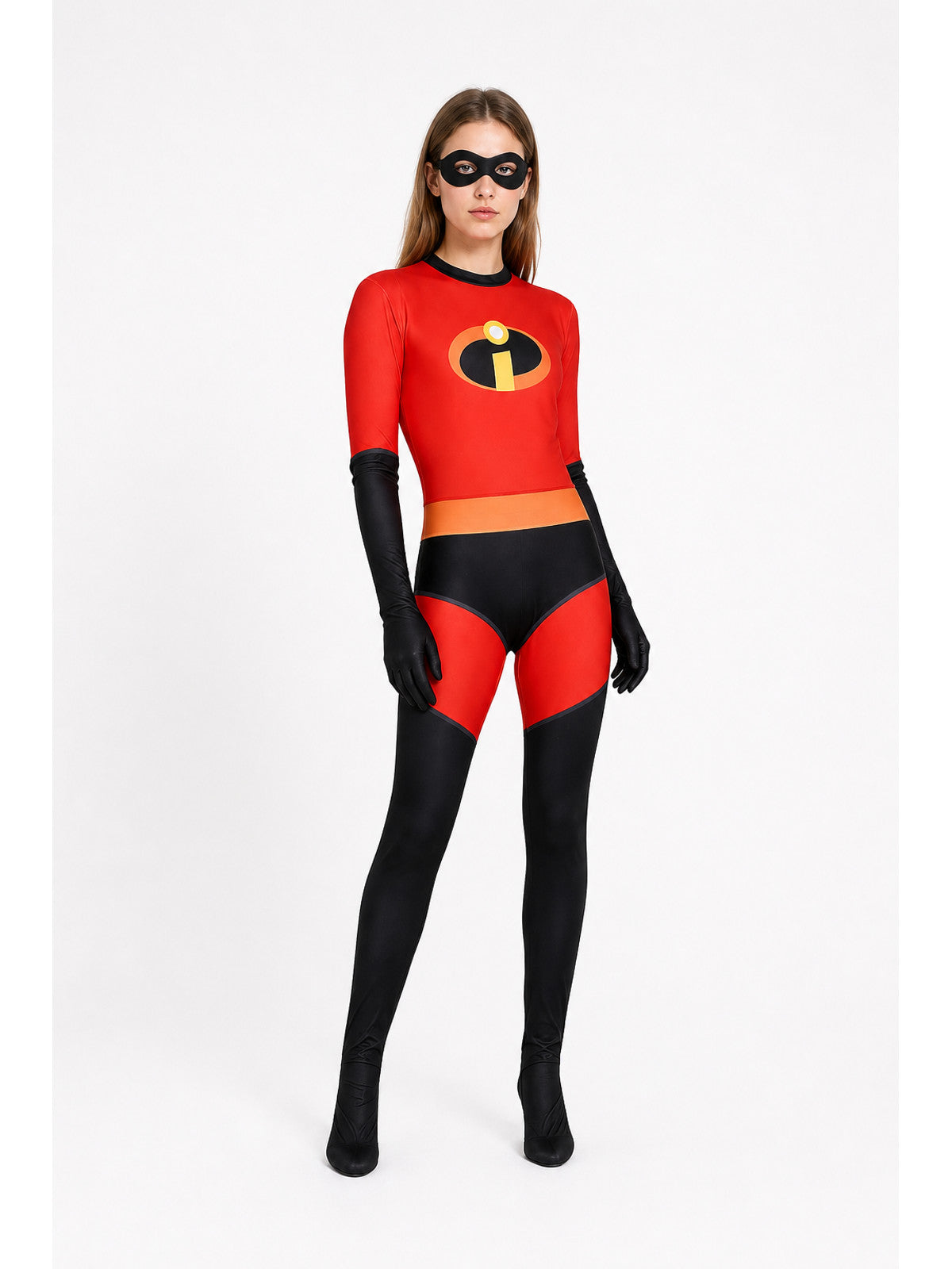 Red and Black Cosplay Jumpsuit with Mask