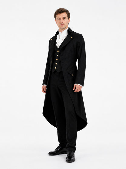 Black Victorian Gothic and Steampunk Tailcoat